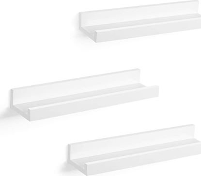 Picture of Songmics Póka cienna 3 Pywajce póki Póki na ramy i ksiki, 38 x 10 cm, MDF White LWS38WT