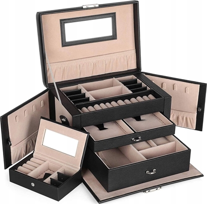 Picture of Songmics Pudeko Na Biuteri Pudeko Na Biuteri Z 2 Szufladami I Lustrem Jbc121b