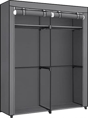 Picture of Songmics Szafa, Szafa Do Przechowywania Ubra Do Sypialni Z 2 Drkami Na Ubrania, Przenona Szafa Materiaowa, Skadana, Wieszak Na Ubra