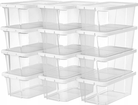 Picture of Songmics Zestaw 12 Pudeek Na Buty Pudeka Do Przechowywania Butów Pudeka Do Przechowywania Butów Przezroczysty Z Plastikow Pokrywk Na