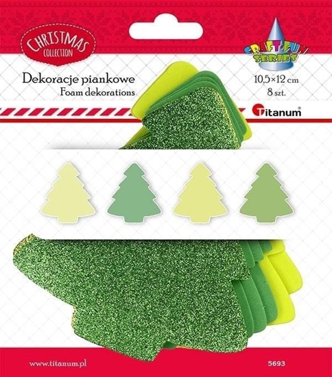 Picture of Titanum Piankowe choinki 106x119mm zielone mix 8szt.
