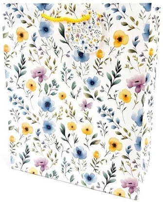 Picture of Torebka ozdobna matowa 26x32x12cm Kwiatuszki