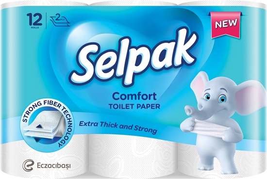 Picture of Tualetes papīrs SELPAK Comfort, 2 slāņi, 18m, 150 loksnes, 12 ruļļi