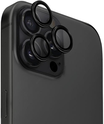 Picture of UNIQ Optix Aluminum Camera LensProtector iPhone 16 Pro 6.3" / 16 Pro Max 6.9" midnight black glass