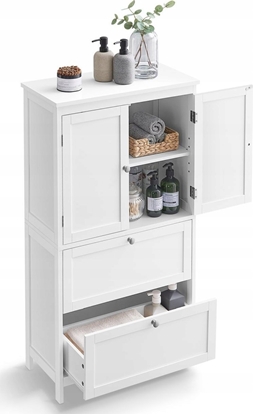 Picture of Vasagle Szafka azienkowa, wolnostojca szafka azienkowa z 2 szufladami i 2 drzwiami, regul