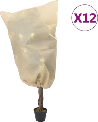 Attēls no vidaXL Kaptury na roliny, ze cigaczami, 12 szt., 70 g/m, 0,8x1,2 m