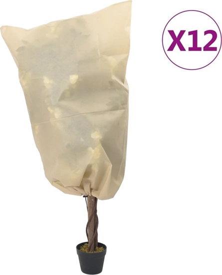 Picture of vidaXL Kaptury na roliny, ze cigaczami, 12 szt., 70 g/m, 0,8x1,2 m