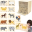 Изображение Viga Toys VIGA Zestaw Puzzle Drewniane 12 Ukadanek Zwierztka Montessori + Stojak