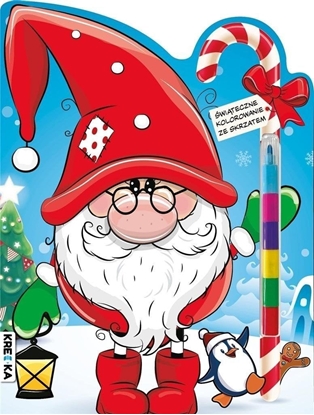 Изображение witeczne kolorowanki ze skrzatem