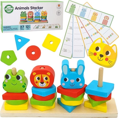 Picture of WOOPIE GREEN Ukadanka Montessori Piramidka Zwierztka 27 el. FSC