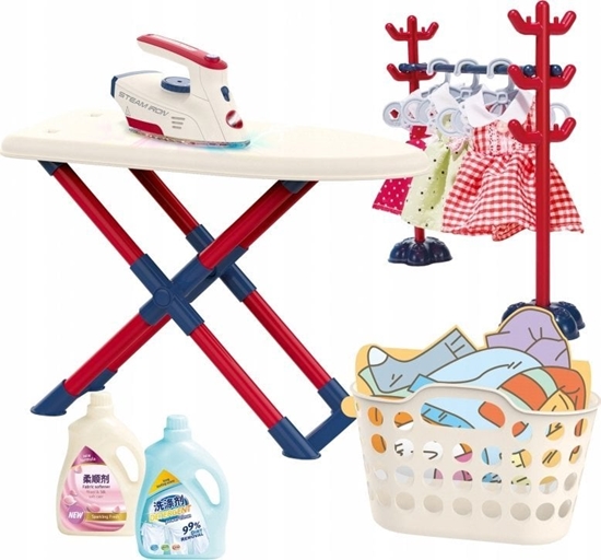 Picture of Woopie Zestaw Xxl Deska Do Prasowania Z elazkiem Wieszakiem Koszem Na Prani I Ubraniami 14 El.