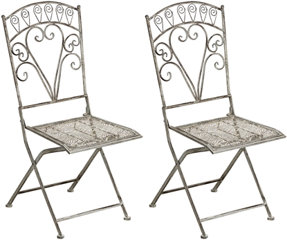 Picture of Zestaw 2 krzese ogrodowych NURRA Skadane Metal Szary