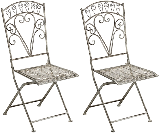 Picture of Zestaw 2 krzese ogrodowych NURRA Skadane Metal Szary