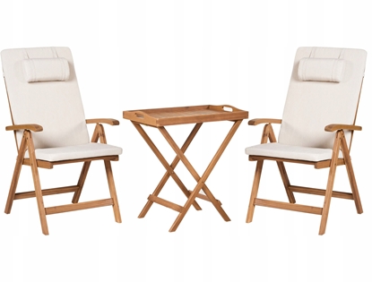 Picture of Zestaw mebli balkonowych JAVA PREMIUIM Drewno akacjowe Jasnobeowy