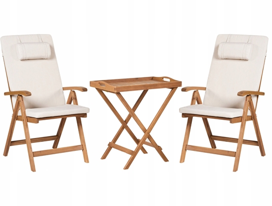 Picture of Zestaw mebli balkonowych JAVA PREMIUIM Drewno akacjowe Jasnobeowy