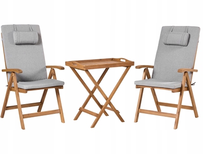 Picture of Zestaw mebli balkonowych JAVA PREMIUIM Drewno akacjowe Szary melan