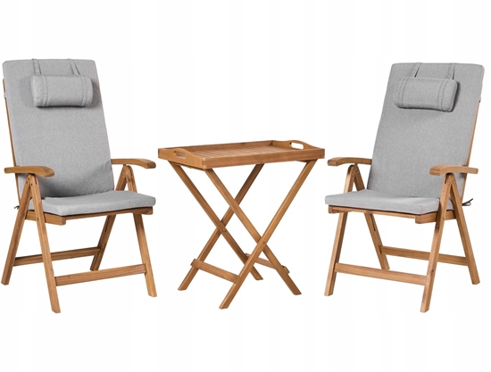 Picture of Zestaw mebli balkonowych JAVA PREMIUIM Drewno akacjowe Szary melan