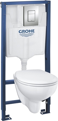 Picture of Zestaw podtynkowy Grohe Grohe Komplektas BauCeramic Rimless WC su SC dangiu+WC rmas+mygtukas Skate Cosmo chromas+rmo tvirtinimai 39586000