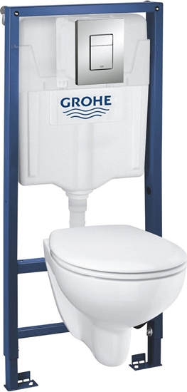 Picture of Zestaw podtynkowy Grohe Grohe Komplektas BauCeramic Rimless WC su SC dangiu+WC rmas+mygtukas Skate Cosmo chromas+rmo tvirtinimai 39586000