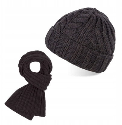 Picture of Zestaw zimowy ZZ-14-DBBR czapka A-05 szalik D-02