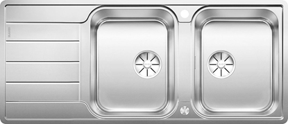 Изображение Zlewozmywak Blanco BLANCO CLASSIMO 8 S-IF stal polerowana odwracalny, korek auto., PushControl, InFino