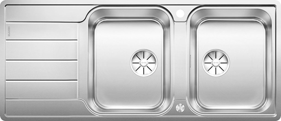 Изображение Zlewozmywak Blanco BLANCO CLASSIMO 8 S-IF stal polerowana odwracalny, korek auto., PushControl, InFino