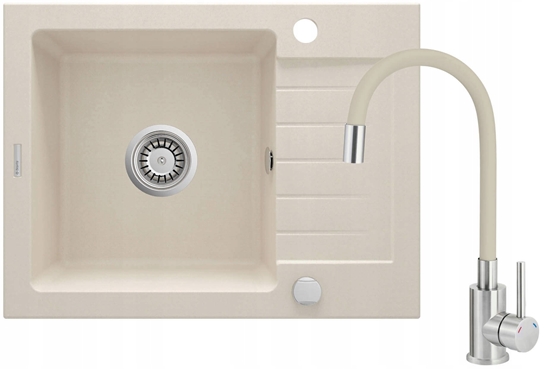 Picture of Zlewozmywak granitowy z bateri 1-komorowy z ociekaczem