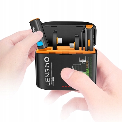 Attēls no 2x Mini Mikrofon Bezprzewodowy 50m 2w1 Usb-c + Iphone Lightning Android Ios / 528c