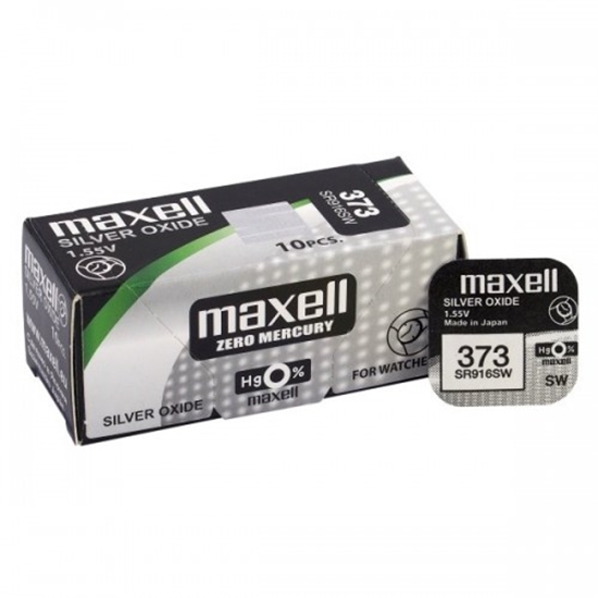 Picture of 373 baterijas 1.55V Maxell sudraba-oksīda SR916SW iepakojumā 1 gb.