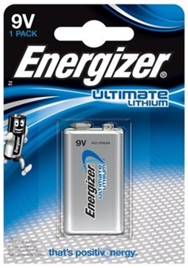 Picture of 6F22 L522 baterijas 9V Energizer Ultimate Lithium litija LA522 iepakojumā 1 gb.