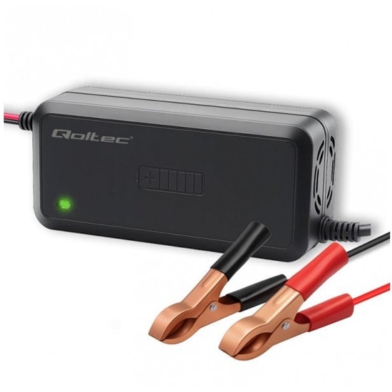 Picture of adowarka Qoltec adowarka inteligentna mikroprocesorowa 12V | 5A | Prostownik do akumulatora AGM GEL SLA | 6-stopniowe adowanie
