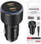 Attēls no adowarka Swissten PD 2x USB-C Car Charger 50W with USB-C - USB-C Cable 1m