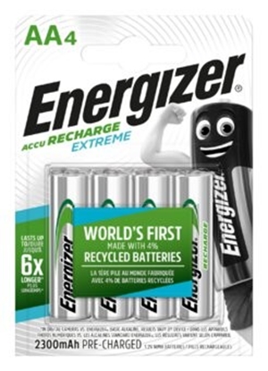 Изображение AKAA.R6/AA akumulatori 1.2V Energizer Recharge Extreme Ni-MH HR6 2300 mAh iepakojumā 4 gb.