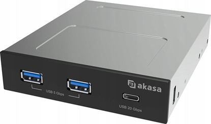 Attēls no Akasa AKASA USB pední panel USB-C a dual USB-A porty, 3.5'' PC bay