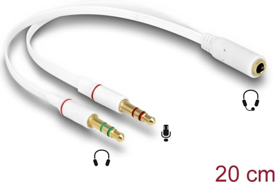 Picture of Austiņu adapteris 3.5mm 4pin F > 2 x 3.5mm 3pin M