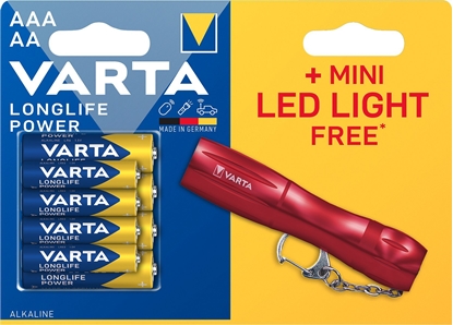 Изображение Bateria VARTA Longlife Power LR03/LR06 x4szt + latarka Mini Led Light