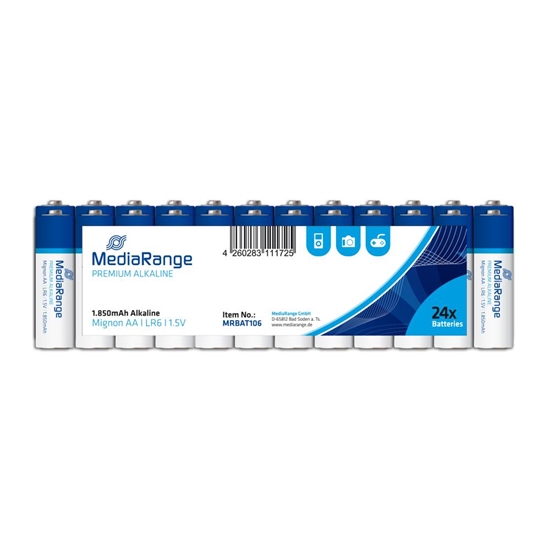 Picture of BATTERY ALKALINE AA 1.5V/24PCS MRBAT106 MEDIARANGE