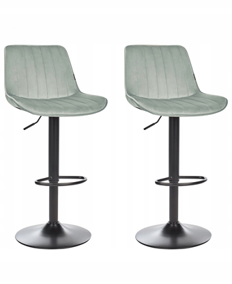 Picture of Beliani Zestaw 2 krzese barowych DUBROVNIK Welur Obrotowy Mitowy