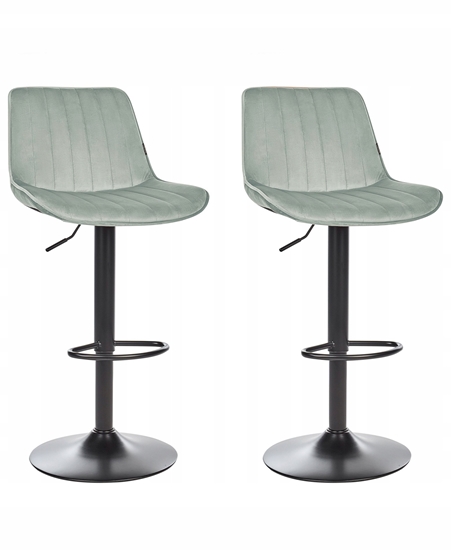Picture of Beliani Zestaw 2 krzese barowych DUBROVNIK Welur Obrotowy Mitowy