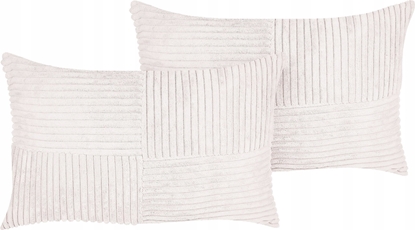 Изображение Beliani Zestaw 2 poduszek Sztruks Zamana biel MILLET