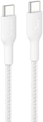 Attēls no Belkin USB-C/USB-c Kabel 240W 2m geflochten, weiß    CAB025hq2MWH