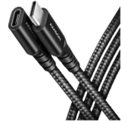 Attēls no CABLE USB-C EXTENSION 0.5M/BLACK BUCM32-CF05AB AXAGON