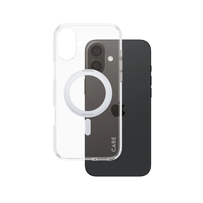 Picture of CARE by PanzerGlass Case Feature | Back protection | Apple | iPhone 16 Plus | Recycled plastic | Silver | Kickstand & MagSafe
