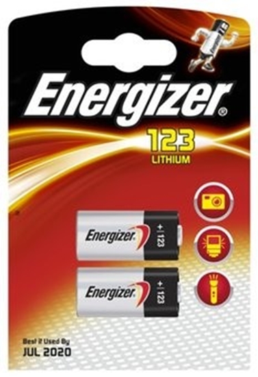 Picture of CR123 baterijas 3V Energizer 1500mAh  litija 123 iepakojumā 2 gb.