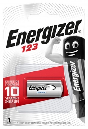 Изображение CR123 baterijas 3V Energizer 1500mAh litija 123 iepakojumā 1 gb.