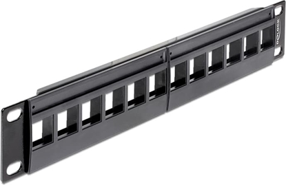 Изображение Delock 10″ Keystone Patch Panel 12 Port black