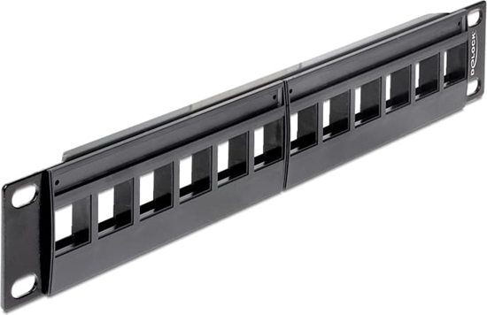 Изображение Delock 10″ Keystone Patch Panel 12 Port black