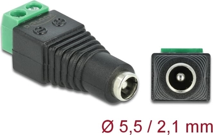 Attēls no Delock Adapter DC 5.5 x 2.1 mm female > Terminal Block 2 pin
