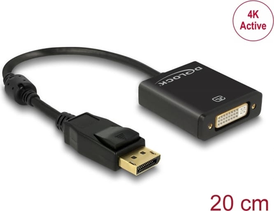 Picture of Delock Adapter DisplayPort 1.2 male > DVI female 4K Active black