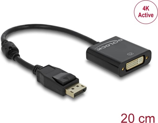 Picture of Delock Adapter DisplayPort 1.2 male > DVI female 4K Passive black